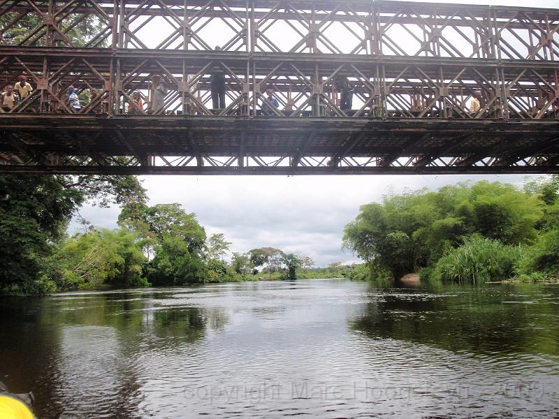 P3 Lodja's Bayley bridge seen from the river. So far so good but the kayak is unstable because of all the weight on top..jpg